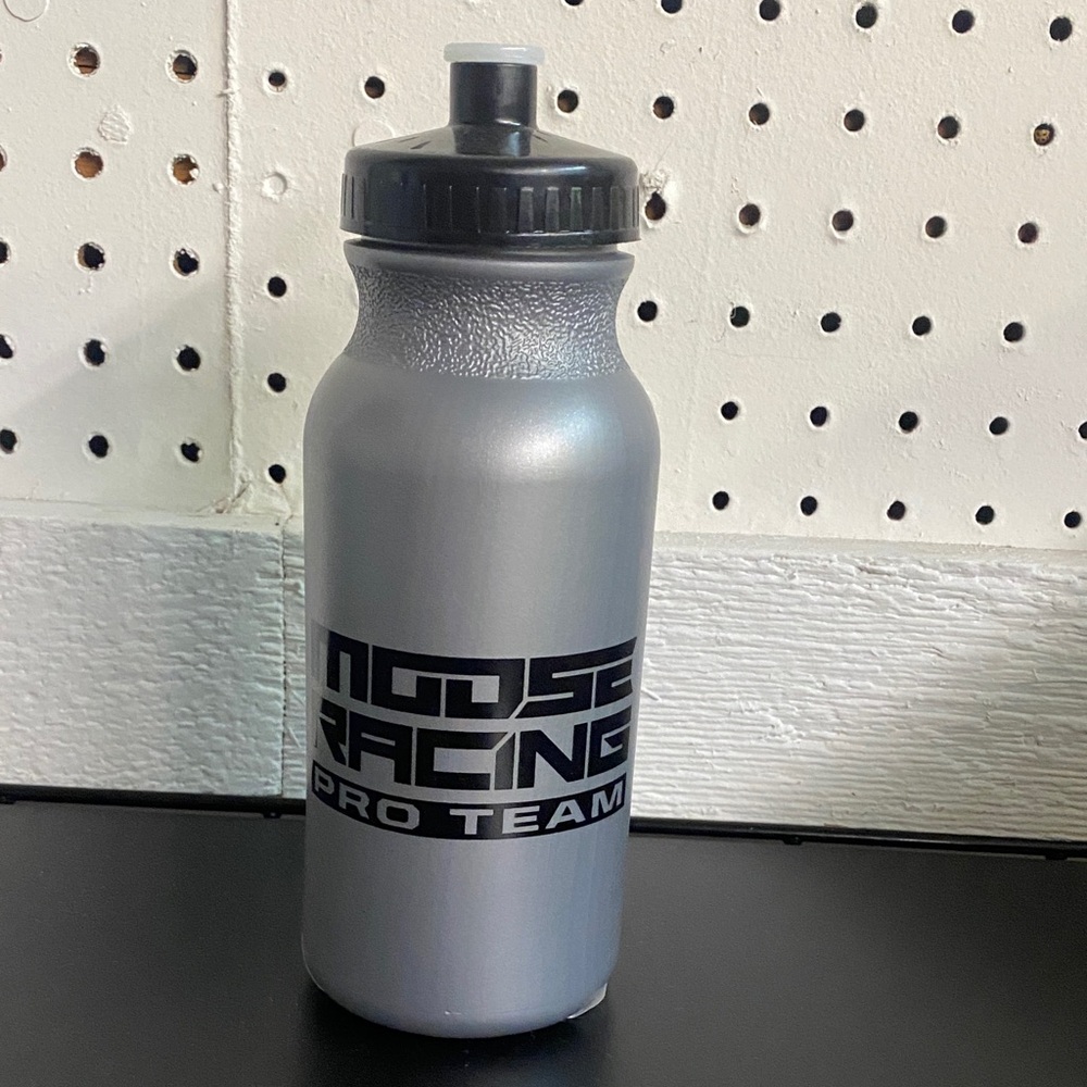 Plastic Gray Water Bottle with Black Lid Moose Racing